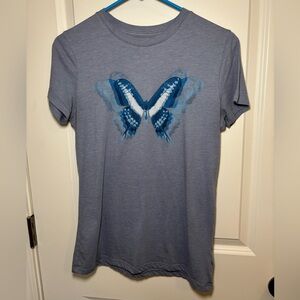 Aeropostale Classic Crew Steel Blue Butterfly Tee-Shirt
